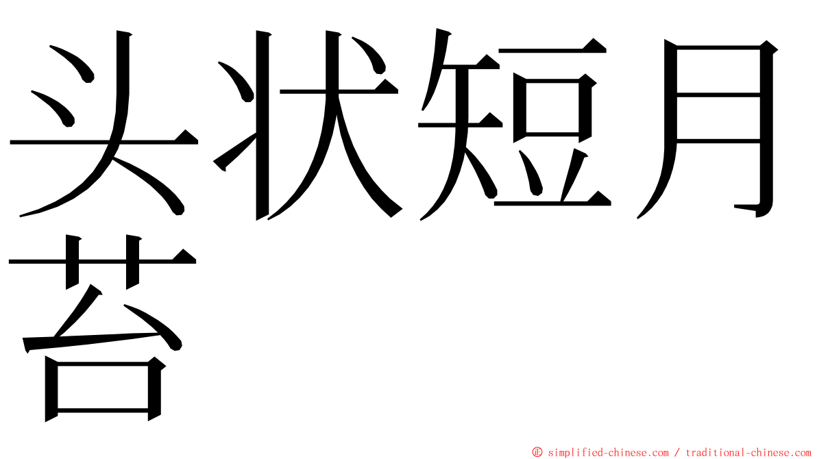 头状短月苔 ming font