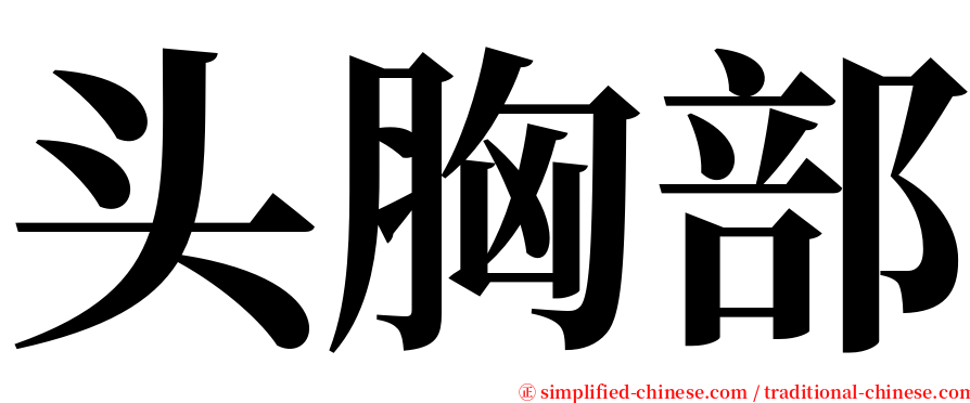 头胸部 serif font