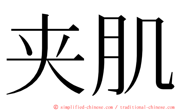 夹肌 ming font