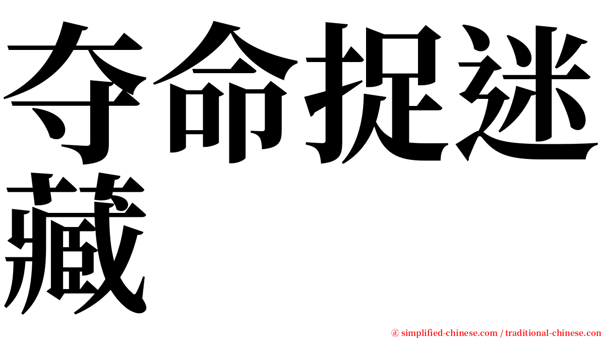 夺命捉迷藏 serif font