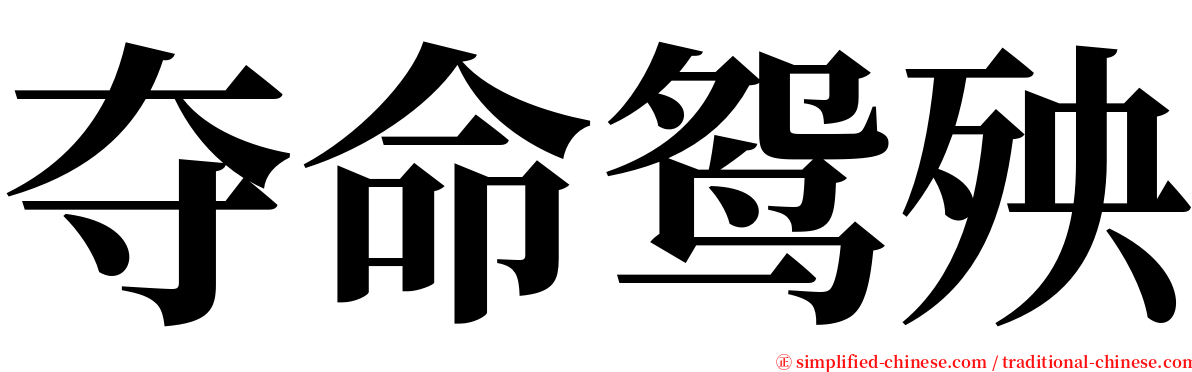 夺命鸳殃 serif font