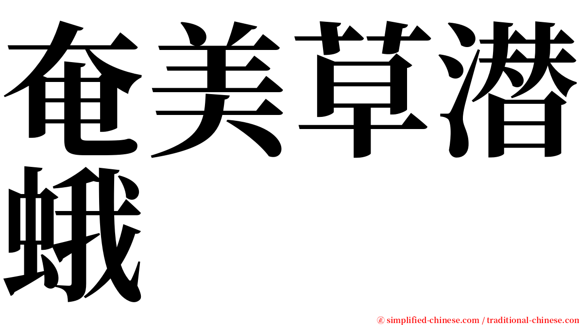 奄美草潜蛾 serif font