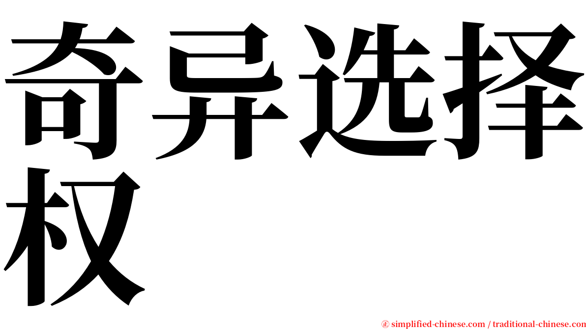 奇异选择权 serif font