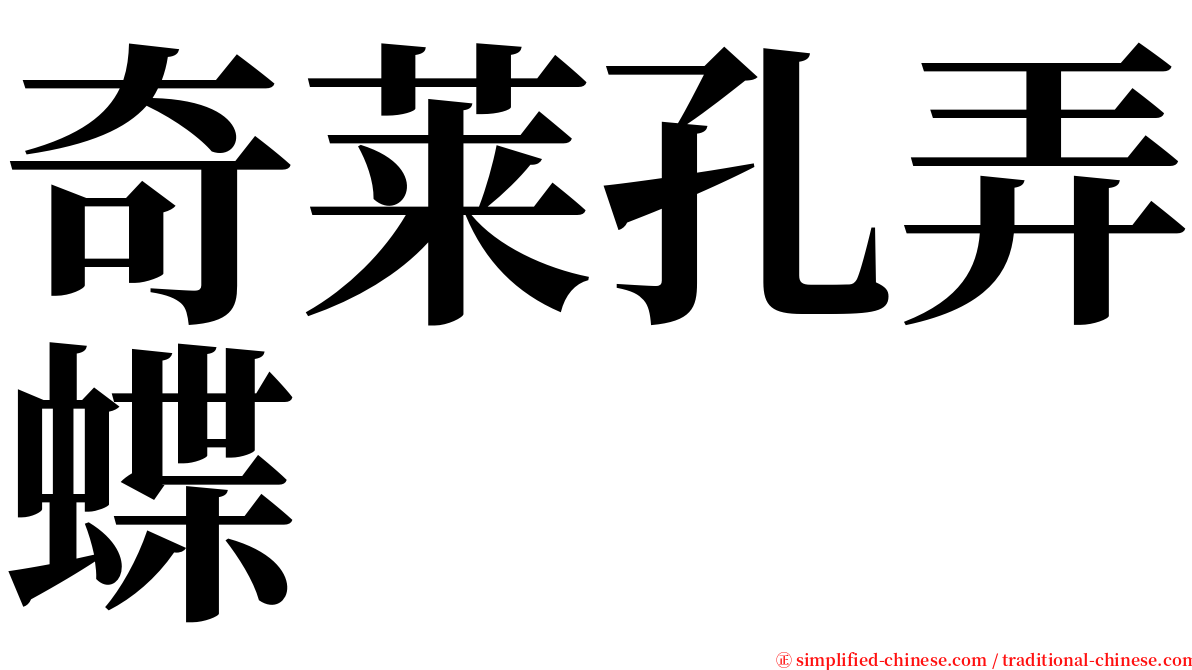 奇莱孔弄蝶 serif font