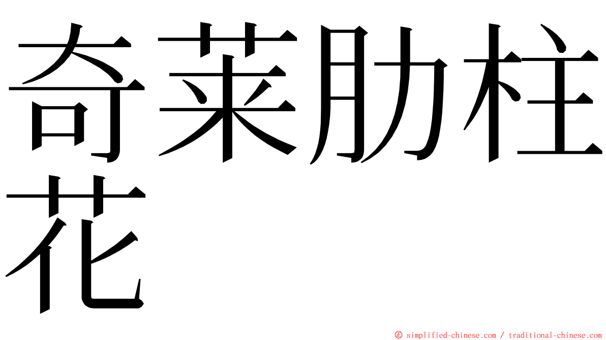 奇莱肋柱花 ming font