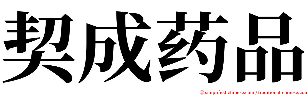 契成药品 serif font