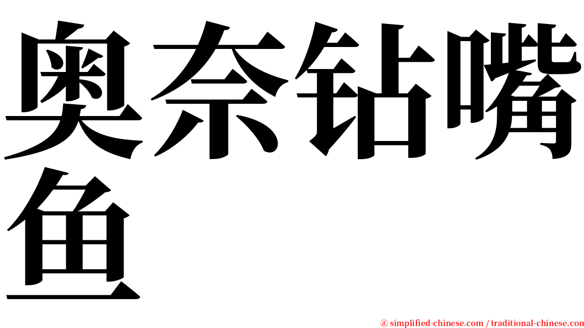 奥奈钻嘴鱼 serif font