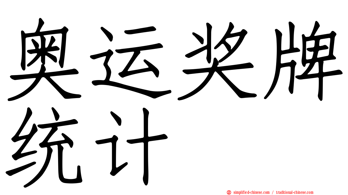 奥运奖牌统计