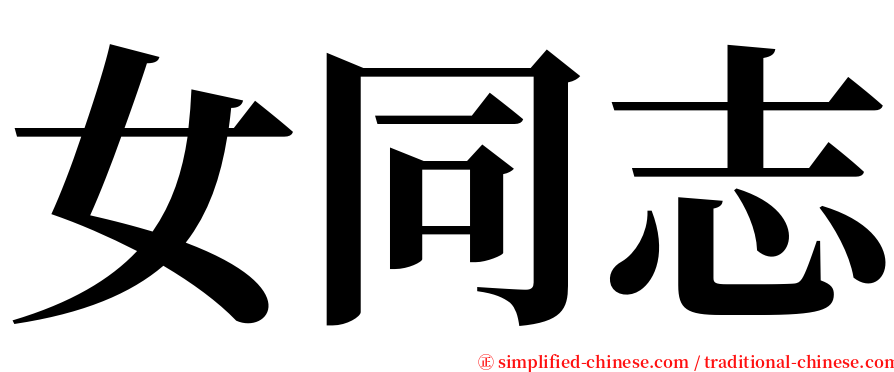 女同志 serif font