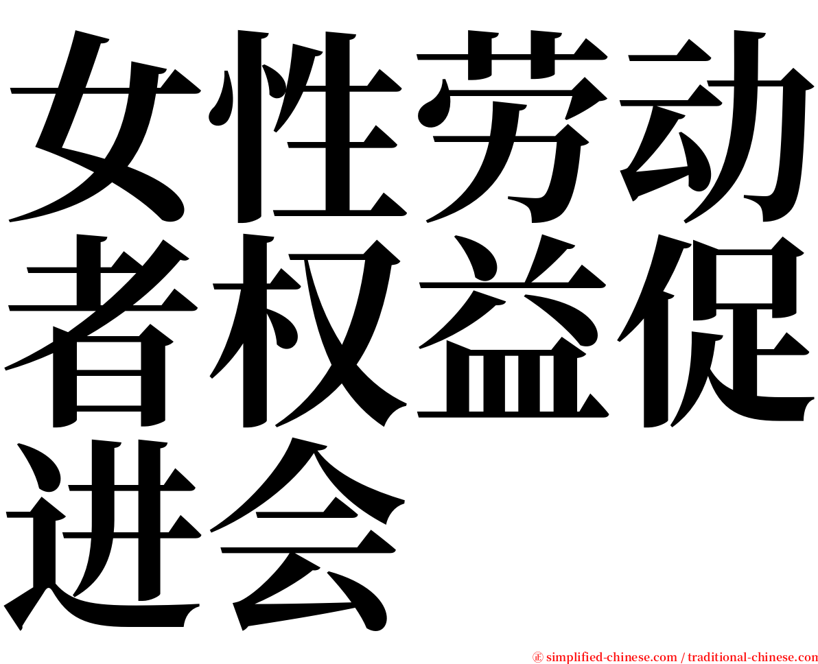 女性劳动者权益促进会 serif font