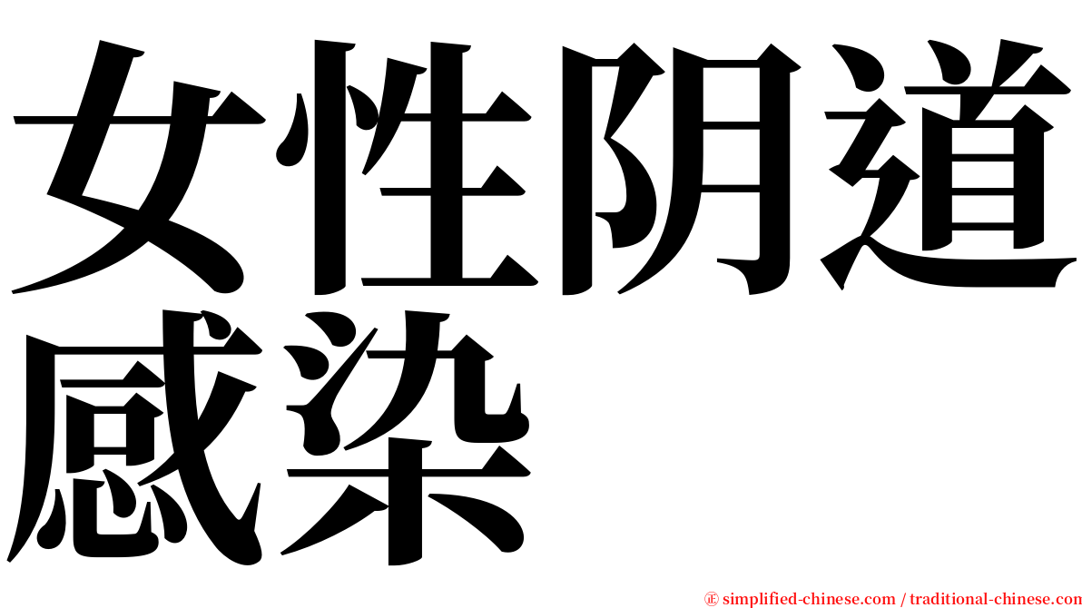 女性阴道感染 serif font