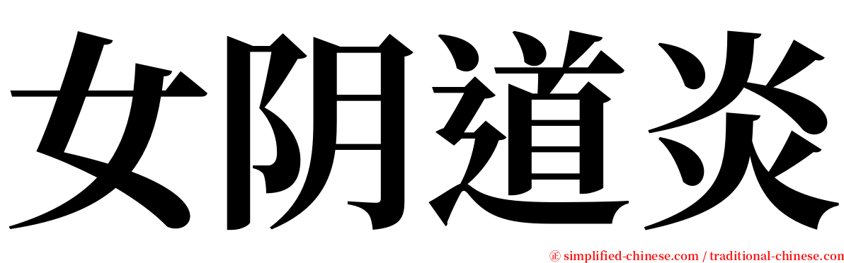 女阴道炎 serif font