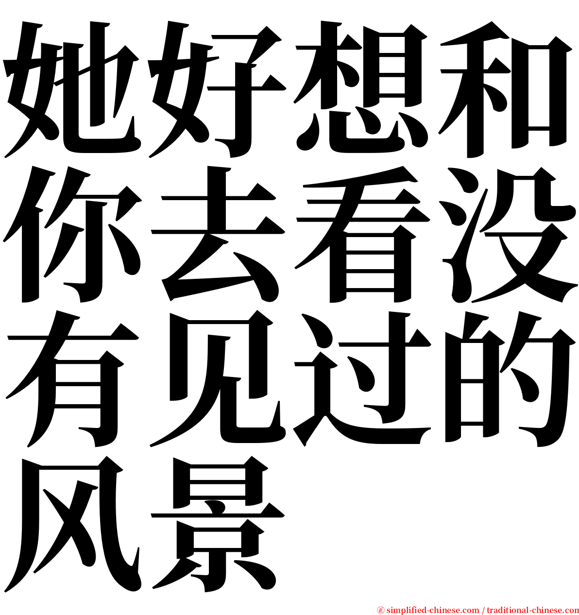 她好想和你去看没有见过的风景 serif font