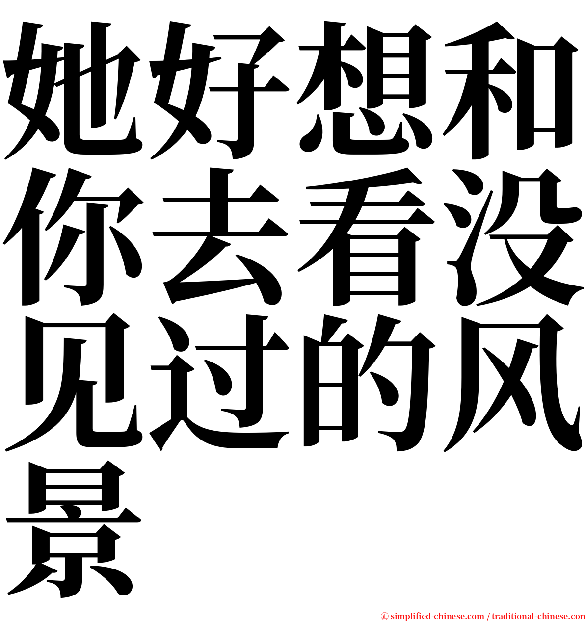 她好想和你去看没见过的风景 serif font