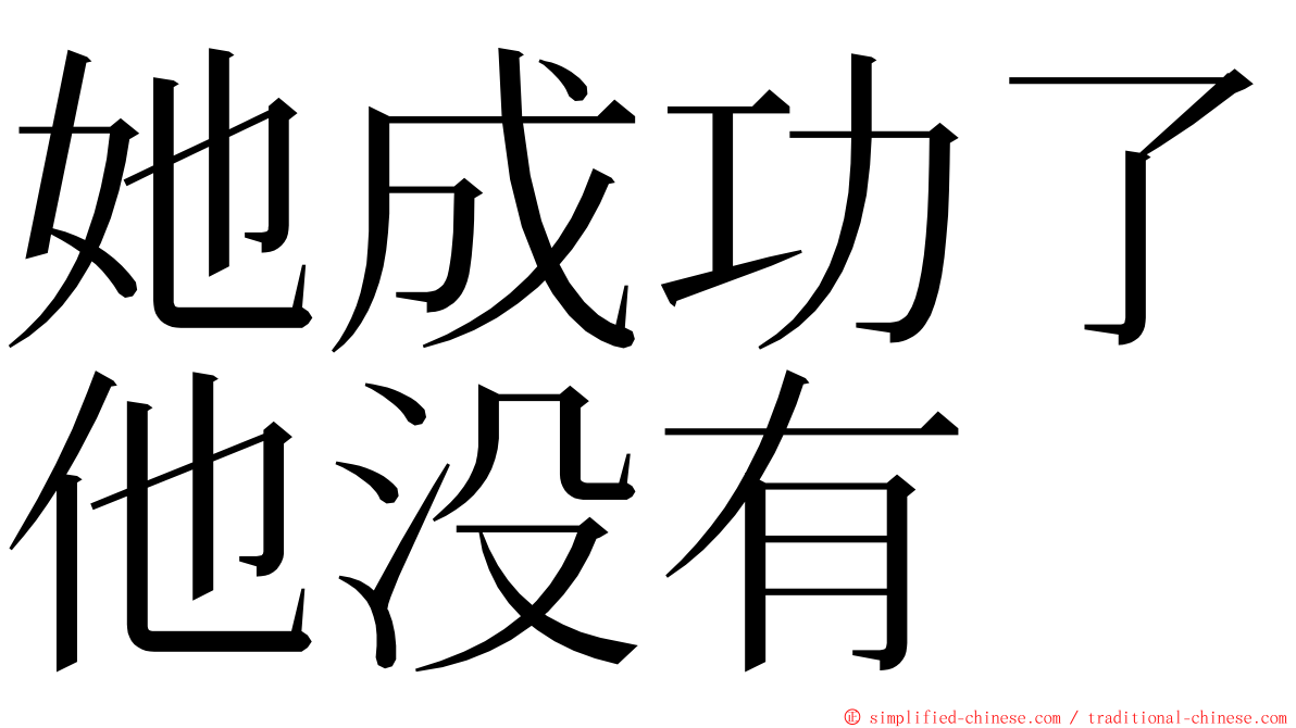 她成功了他没有 ming font