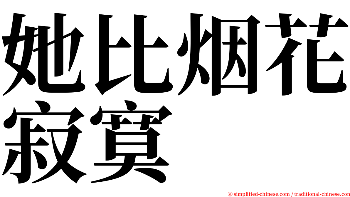 她比烟花寂寞 serif font