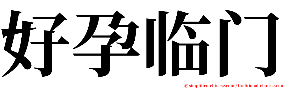 好孕临门 serif font