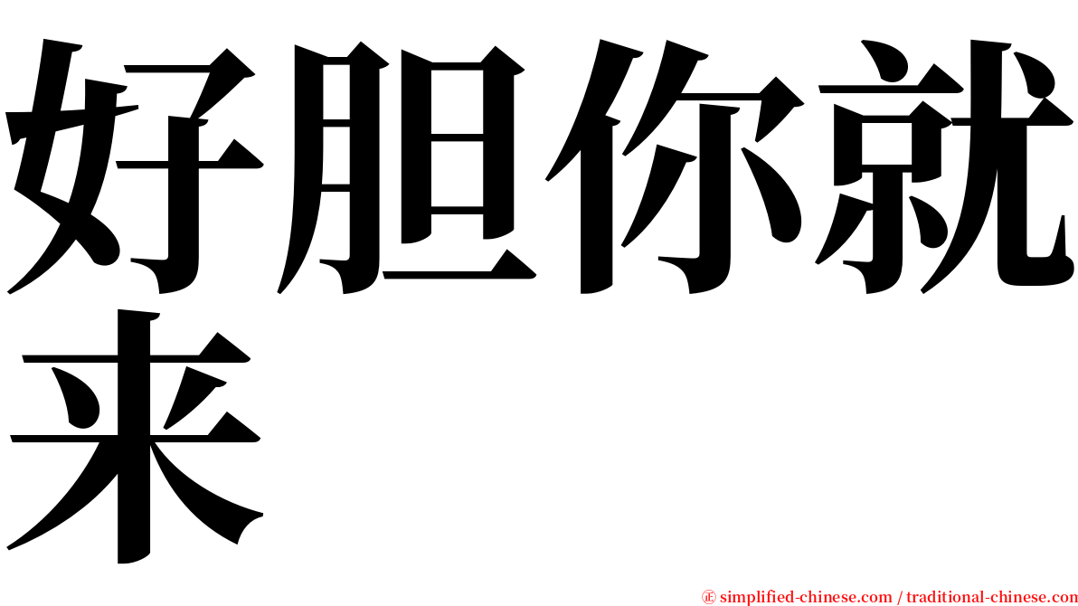 好胆你就来 serif font