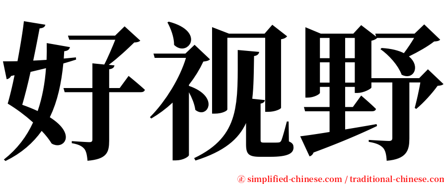 好视野 serif font