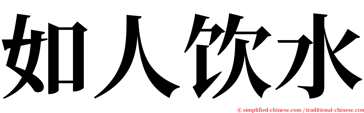 如人饮水 serif font