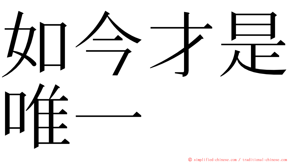 如今才是唯一 ming font