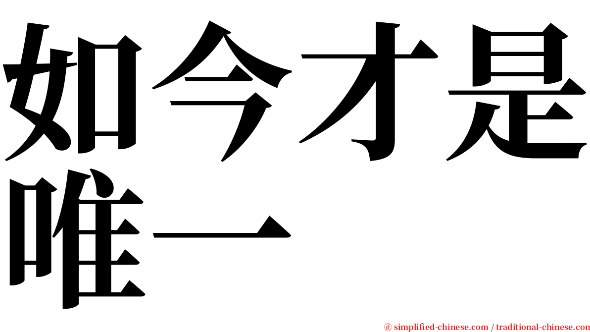 如今才是唯一 serif font