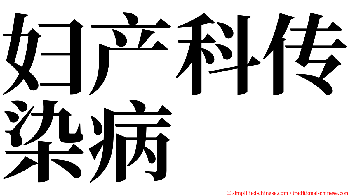 妇产科传染病 serif font