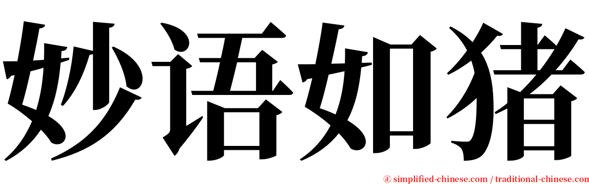 妙语如猪 serif font