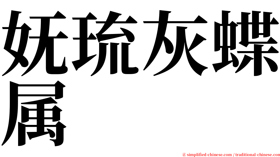 妩琉灰蝶属 serif font