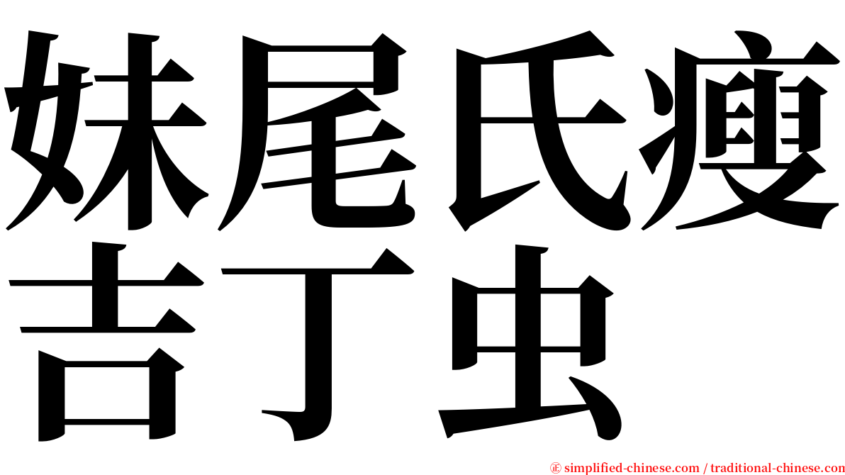 妹尾氏瘦吉丁虫 serif font