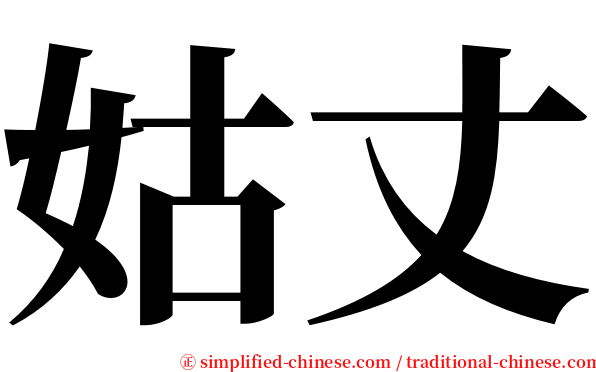 姑丈 serif font