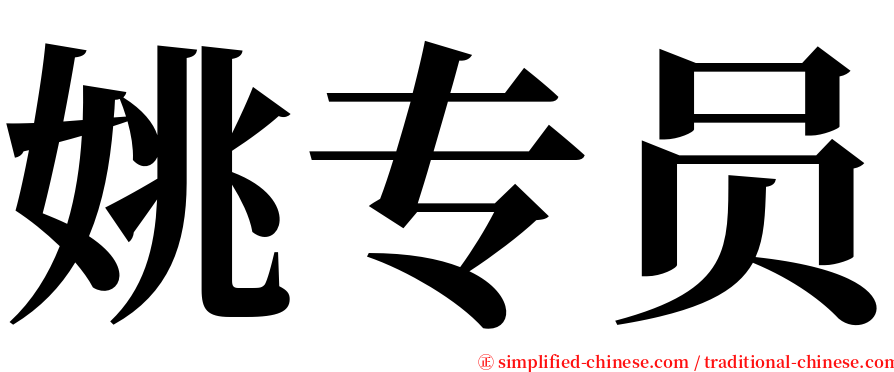 姚专员 serif font