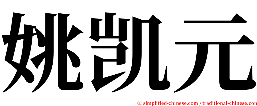 姚凯元 serif font