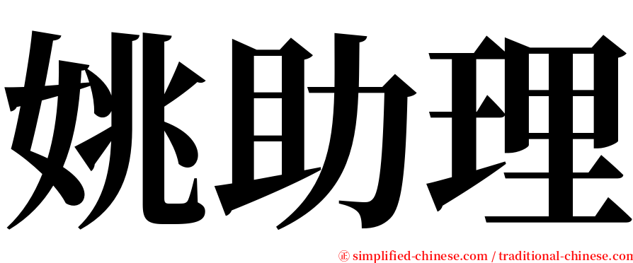 姚助理 serif font