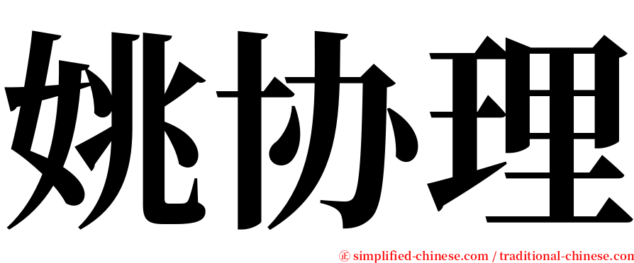 姚协理 serif font