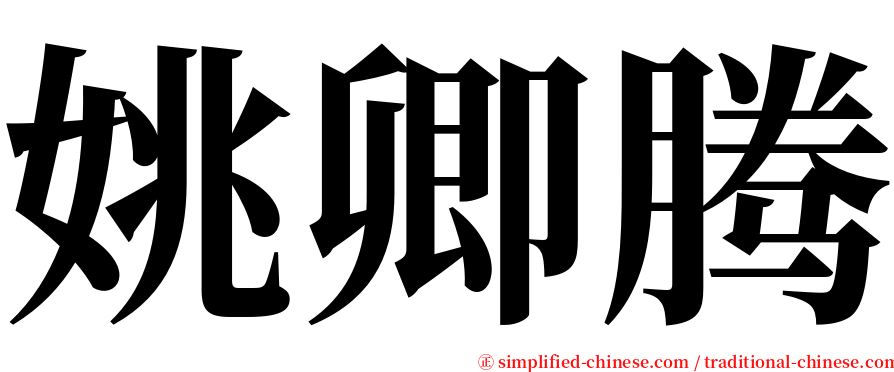 姚卿腾 serif font