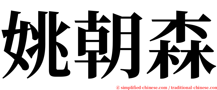 姚朝森 serif font