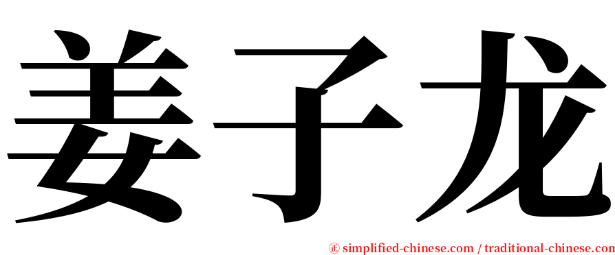 姜子龙 serif font