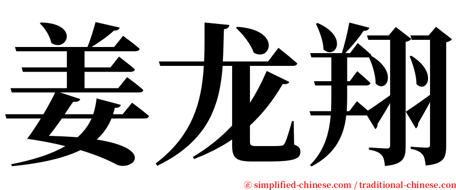 姜龙翔 serif font