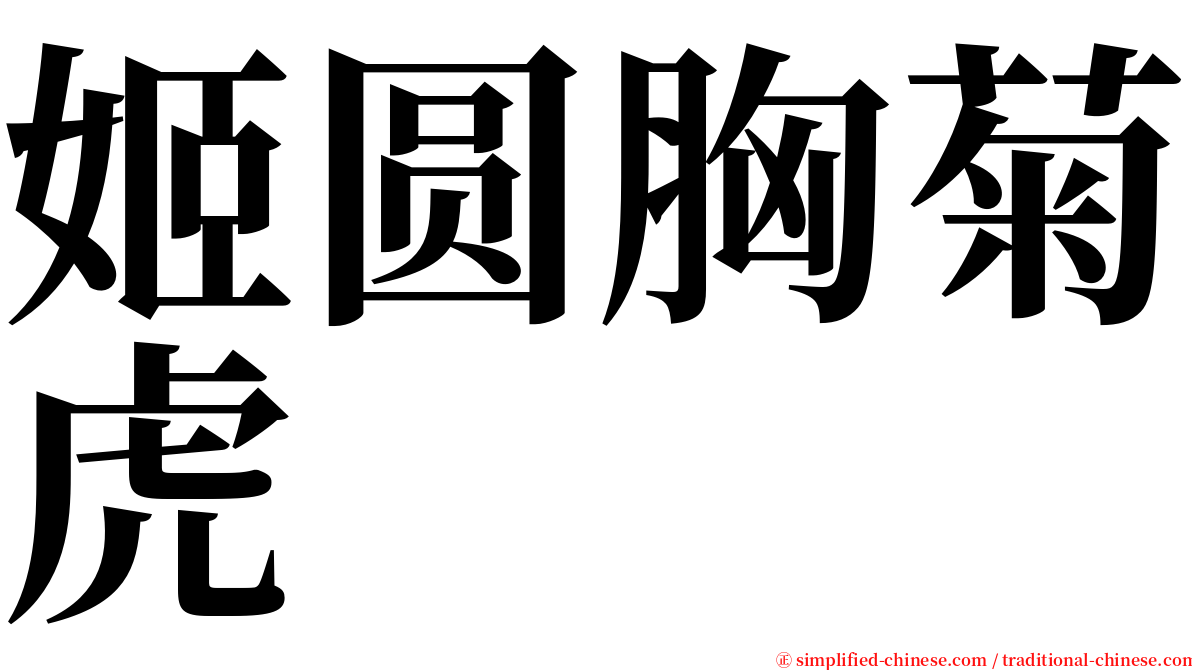 姬圆胸菊虎 serif font