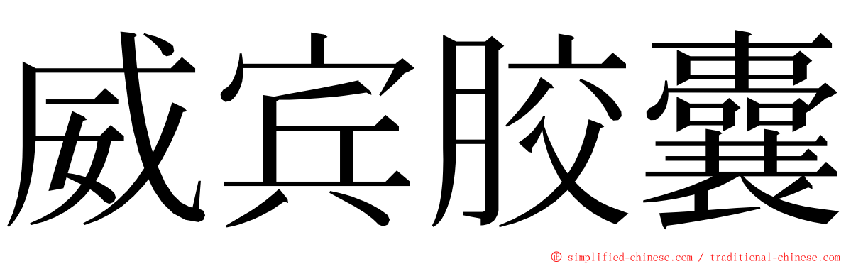 威宾胶囊 ming font