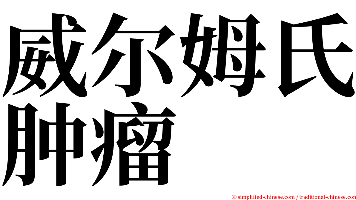 威尔姆氏肿瘤 serif font