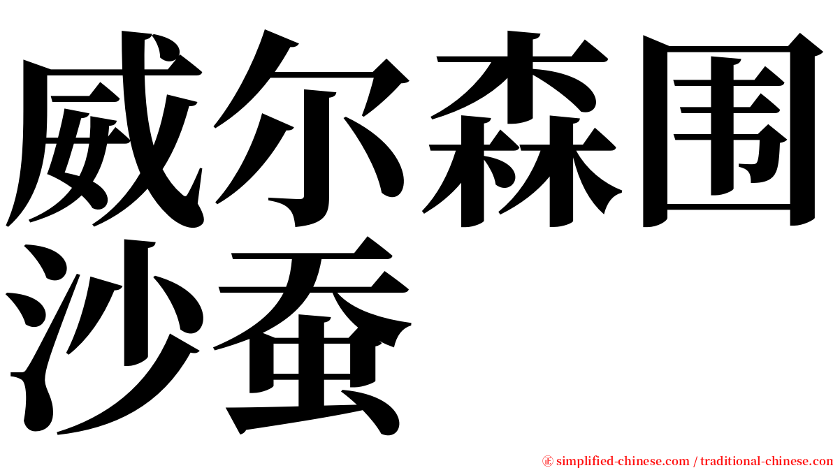 威尔森围沙蚕 serif font