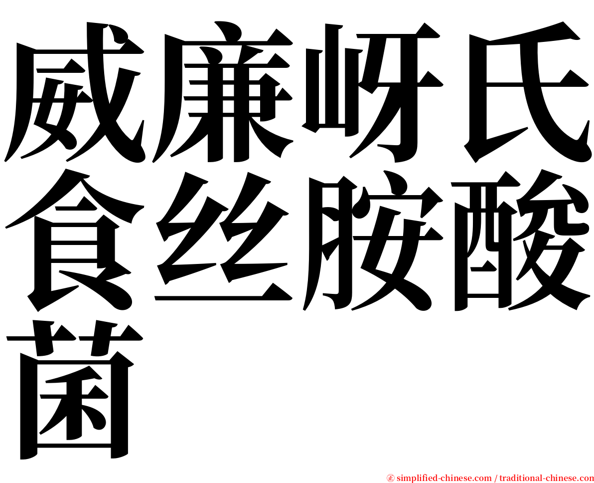 威廉岈氏食丝胺酸菌 serif font