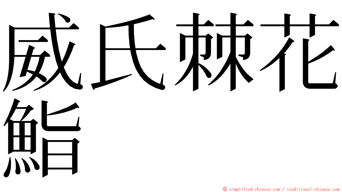 威氏棘花鮨 ming font