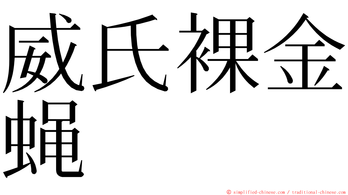 威氏裸金蝇 ming font