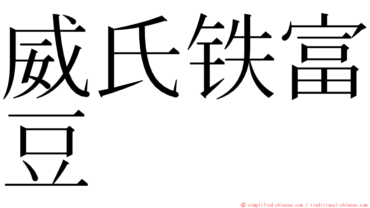威氏铁富豆 ming font