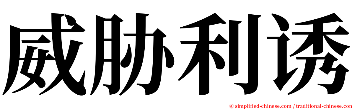 威胁利诱 serif font