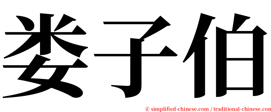 娄子伯 serif font