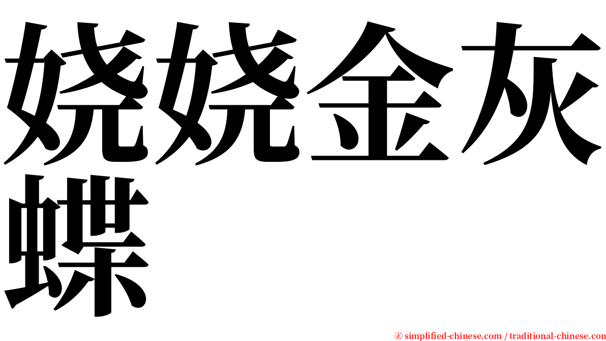 娆娆金灰蝶 serif font